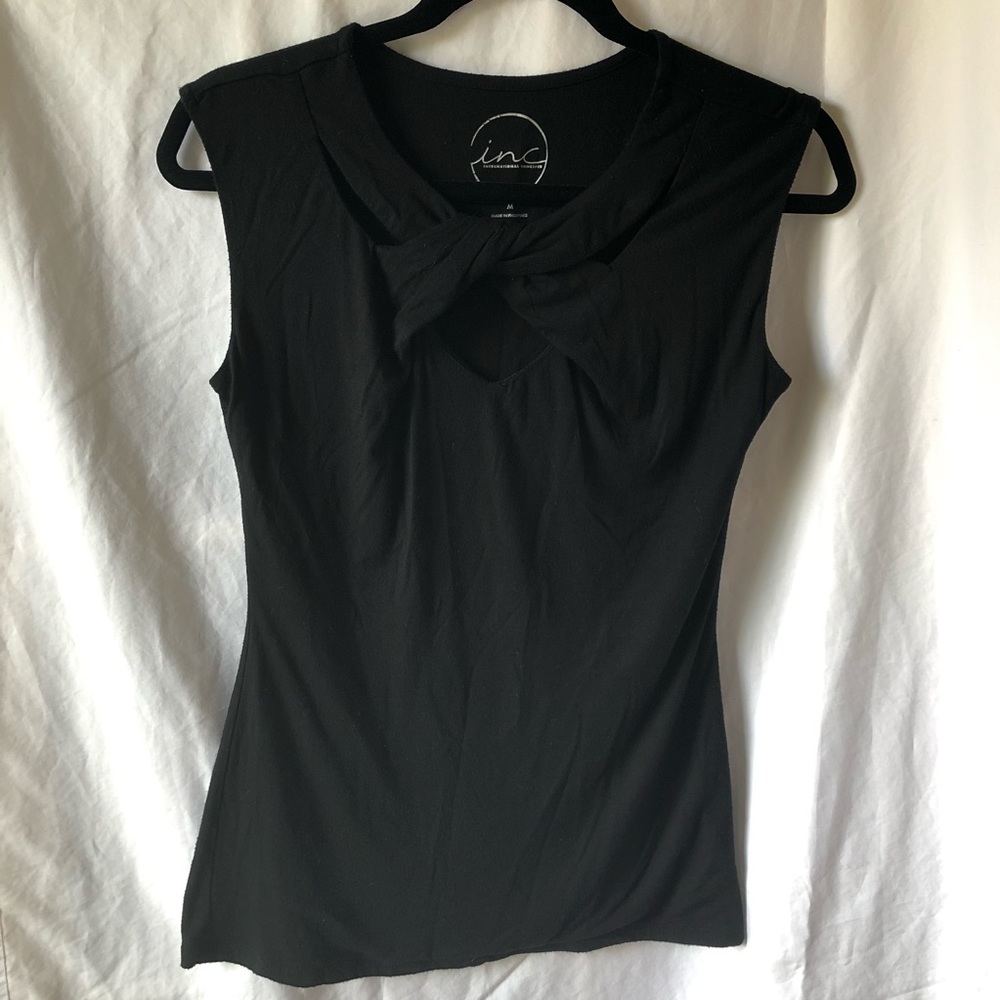 INC International Concepts Black Sleeveless Top
